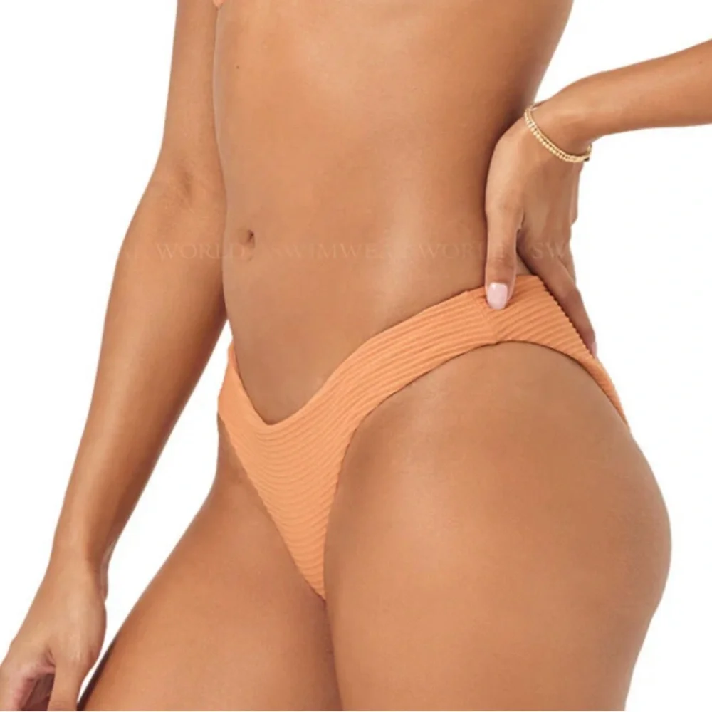 NWT L*Space Ribbed Sandy Classic Bikini Bottom